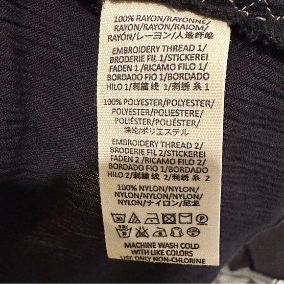 FREE PEOPLE WIND WILLOW BOHO EMBROIDERED TUNIC MINI DRESS BLACK CORAL Size XS - Picture 10 of 11